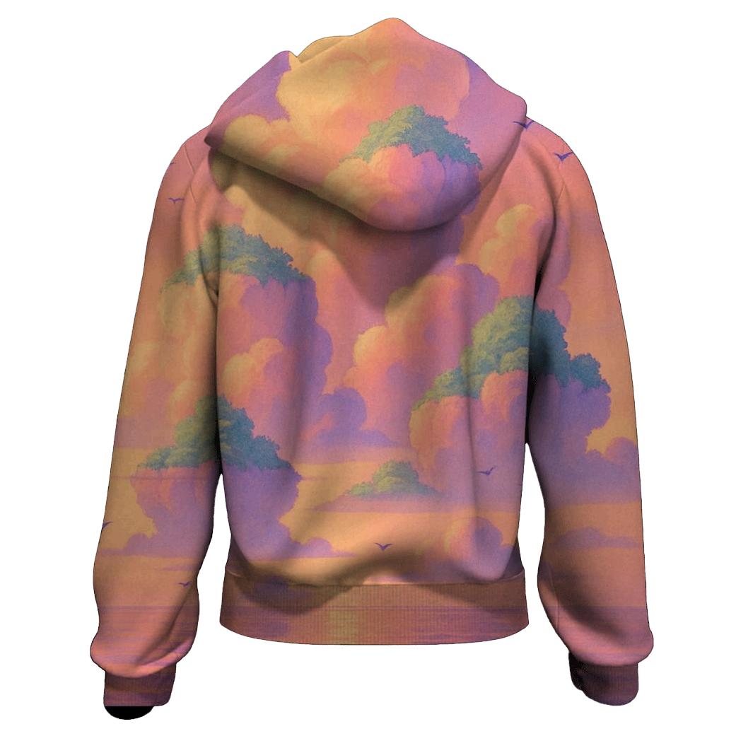 Pastel Tide Cloud Gardens zip-up hoodies
