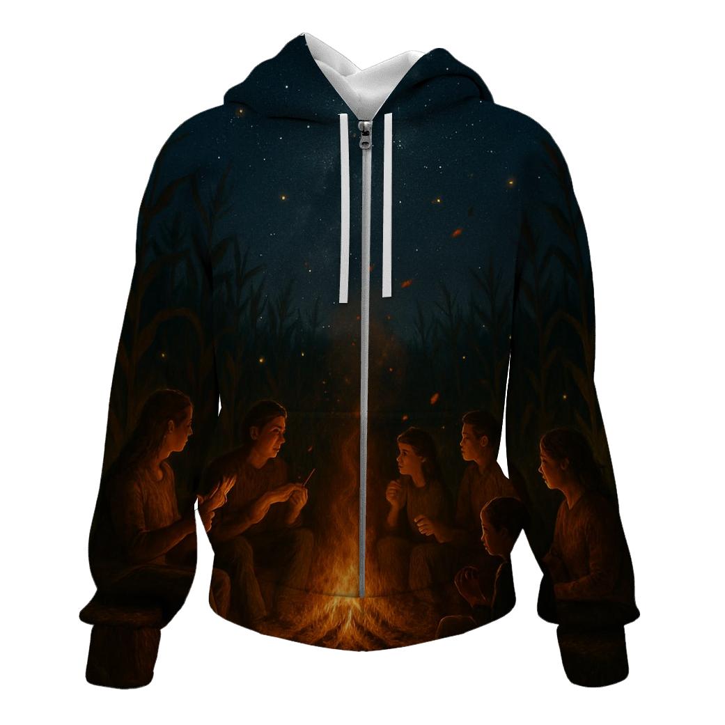 Starlit Cornfield Gratitude Circle graphic hoodies