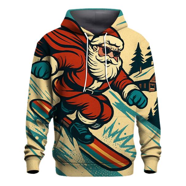 Retro Snowboard Santa Rush lightweight hoodies