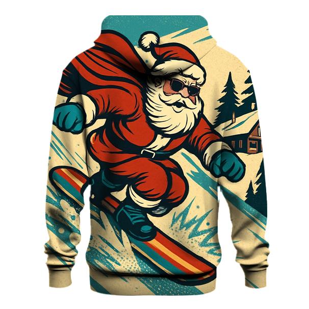 Retro Snowboard Santa Rush lightweight hoodies