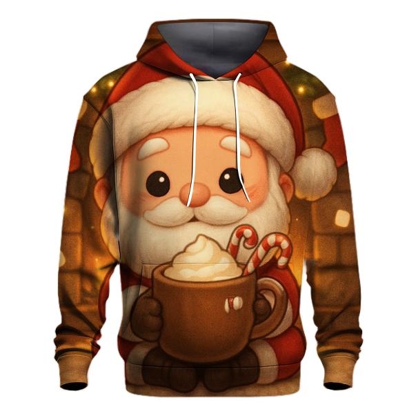 Chibi Cocoa Santa By The Hearth designer hoodies