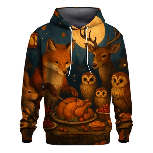 Moonlit Woodland Gratitude Feast hoodie styles