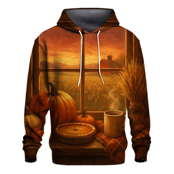 Farmhouse Window Harvest Glow hoodie designs