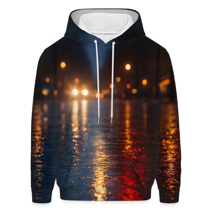 French Flag Rainy Paris Reflection designer hoodies