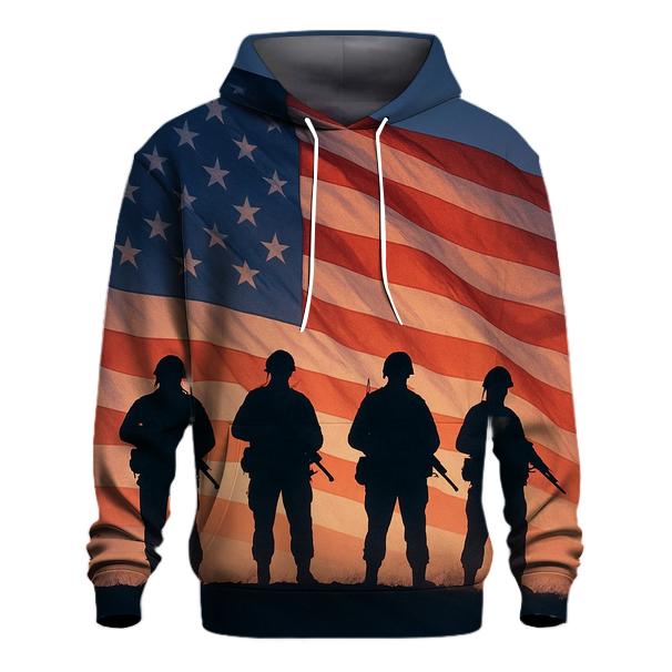 Guardian Soldiers Silhouette Dawn premium hoodies