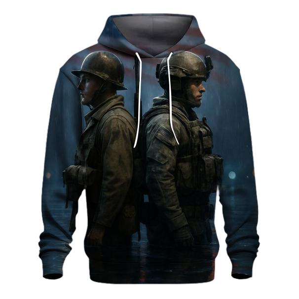 Brothers In Arms Flag Reflection pullover hoodies