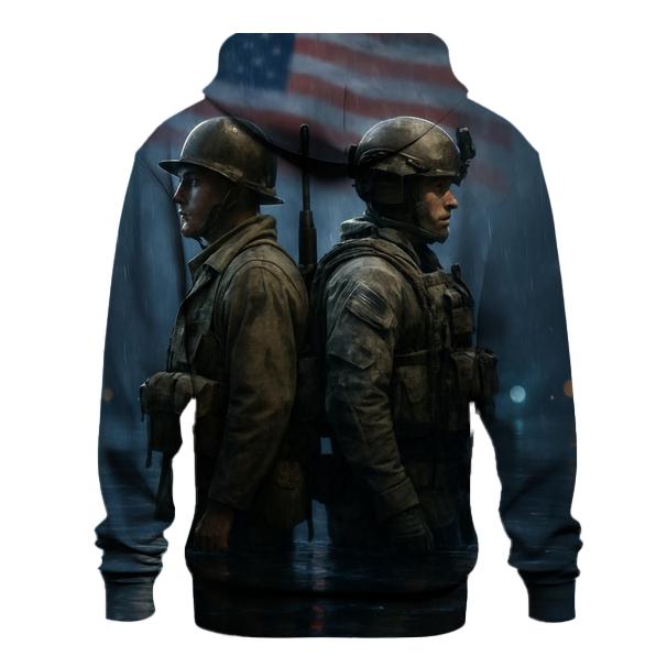 Brothers In Arms Flag Reflection pullover hoodies