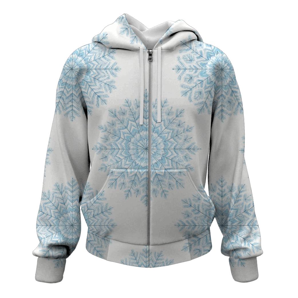 Snowflake Mandala Rings On Soft White designer hoodies