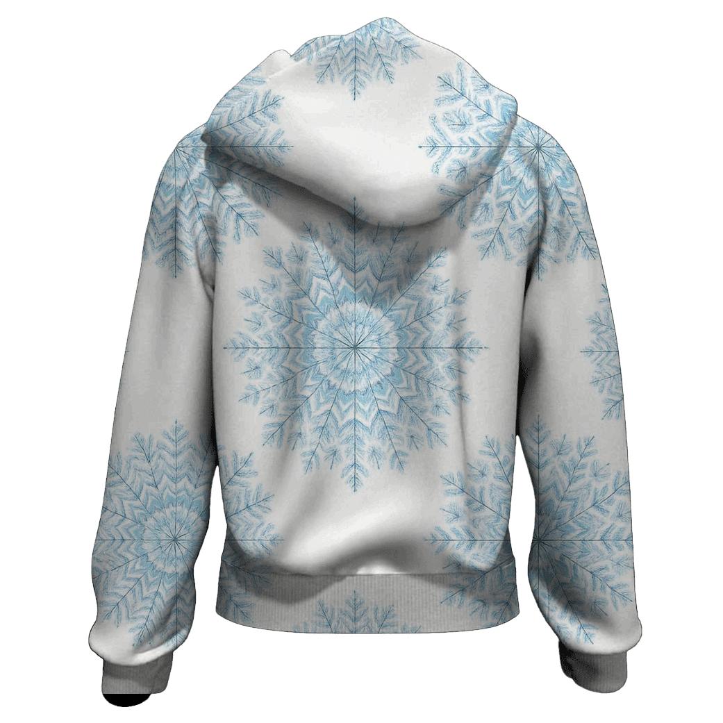 Snowflake Mandala Rings On Soft White designer hoodies