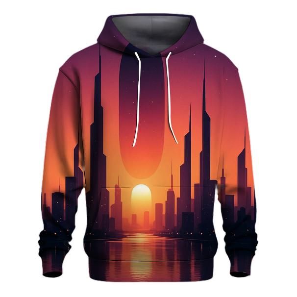 Mirrored City Ember Skyline designer hoodies