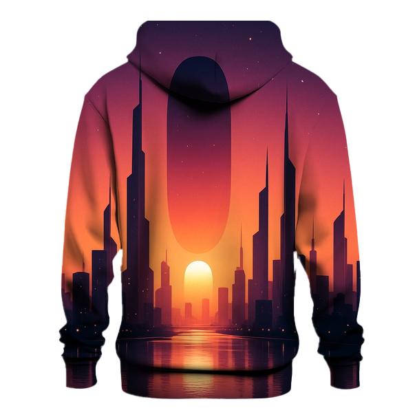 Mirrored City Ember Skyline designer hoodies