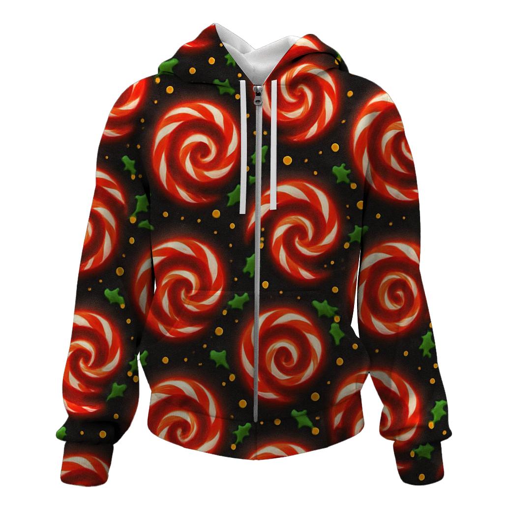 Candy Cane Spiral Constellations On Charcoal Night hoodie styles