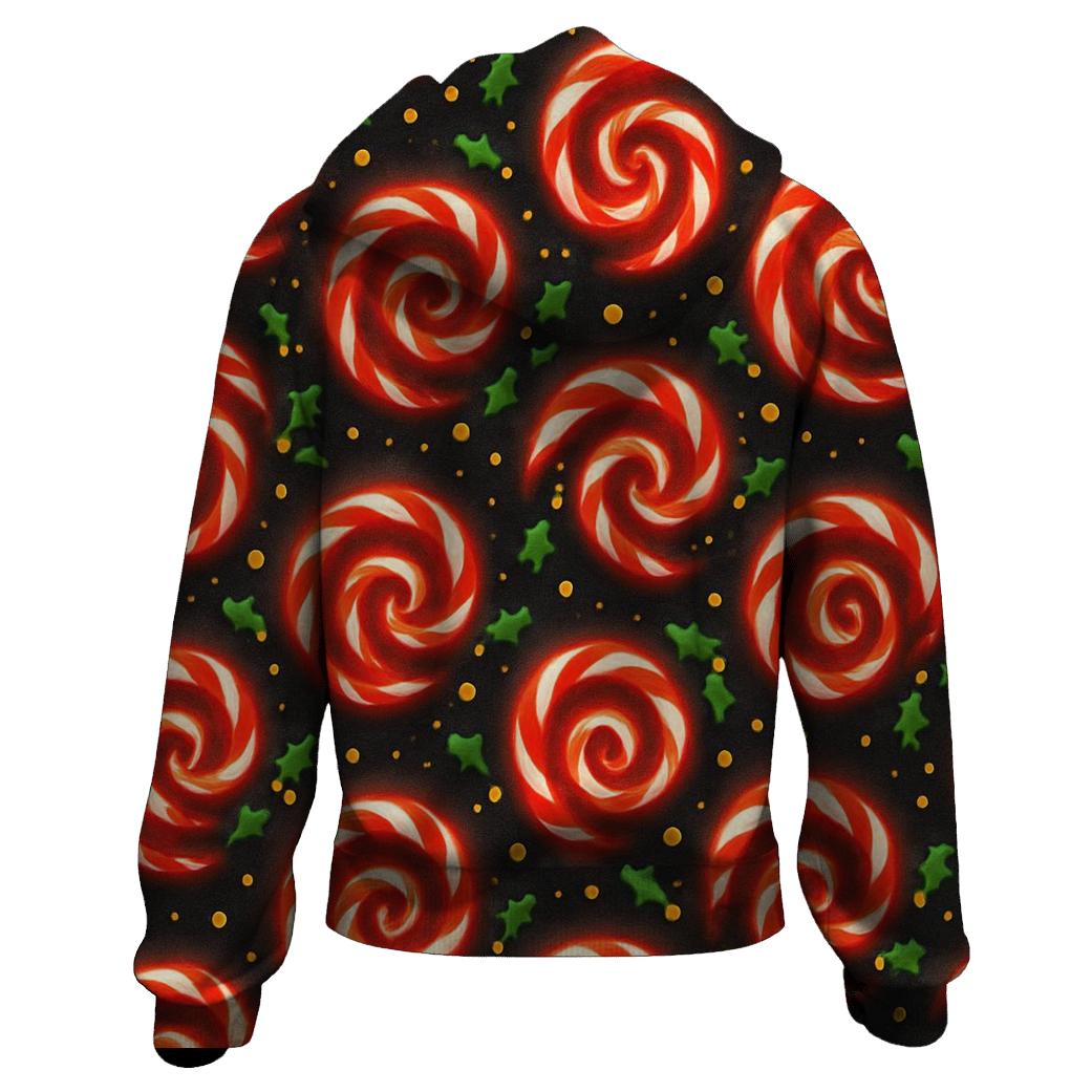 Candy Cane Spiral Constellations On Charcoal Night hoodie styles