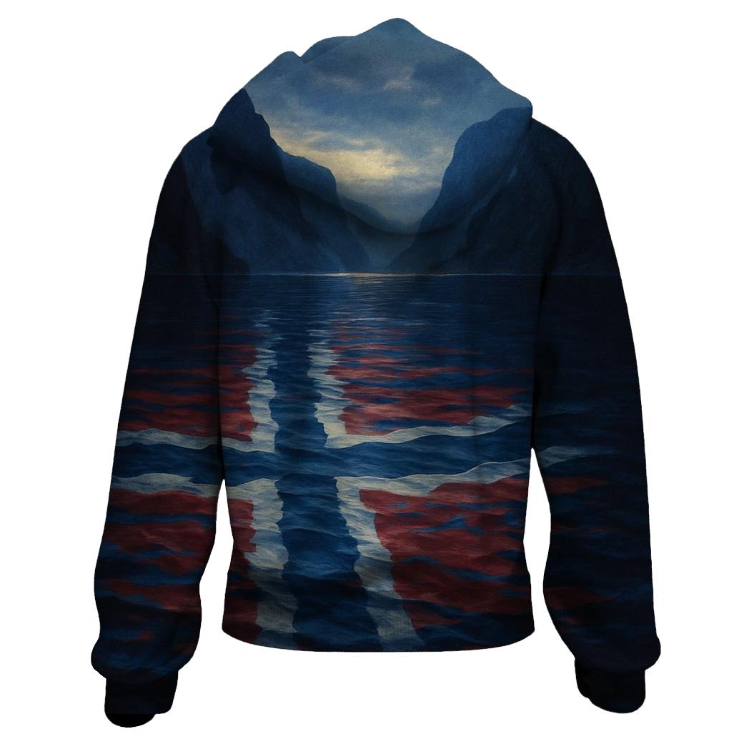 Norwegian Flag Fjord Reflections hoodie styles