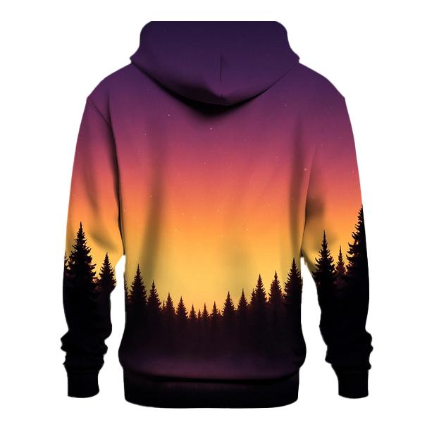 Forest Skyline Ember Veil graphic hoodies
