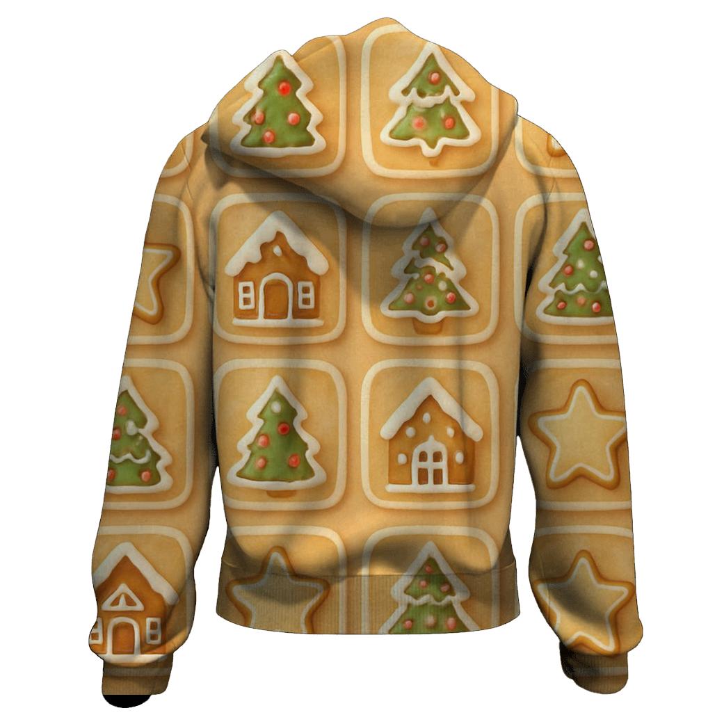 Gingerbread Village Tiles On Warm Beige pullover hoodies