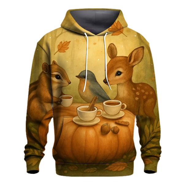 Pumpkin Spice Forest Tea Party graphic hoodies