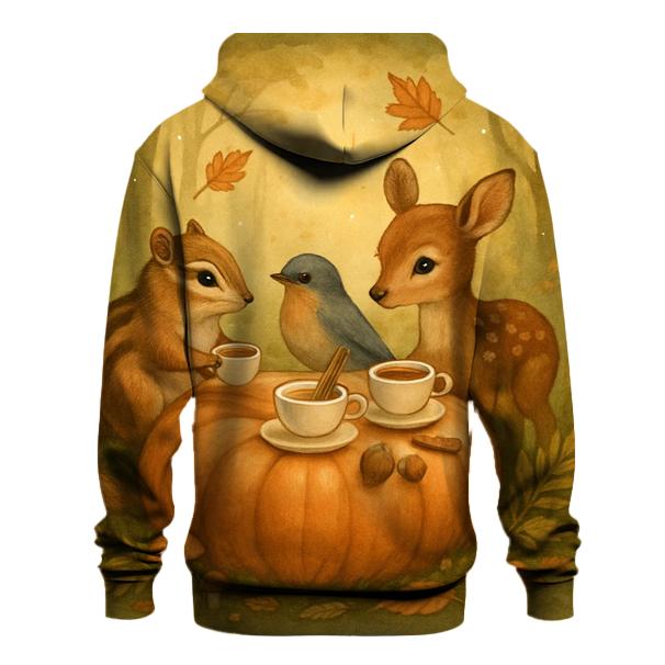 Pumpkin Spice Forest Tea Party graphic hoodies