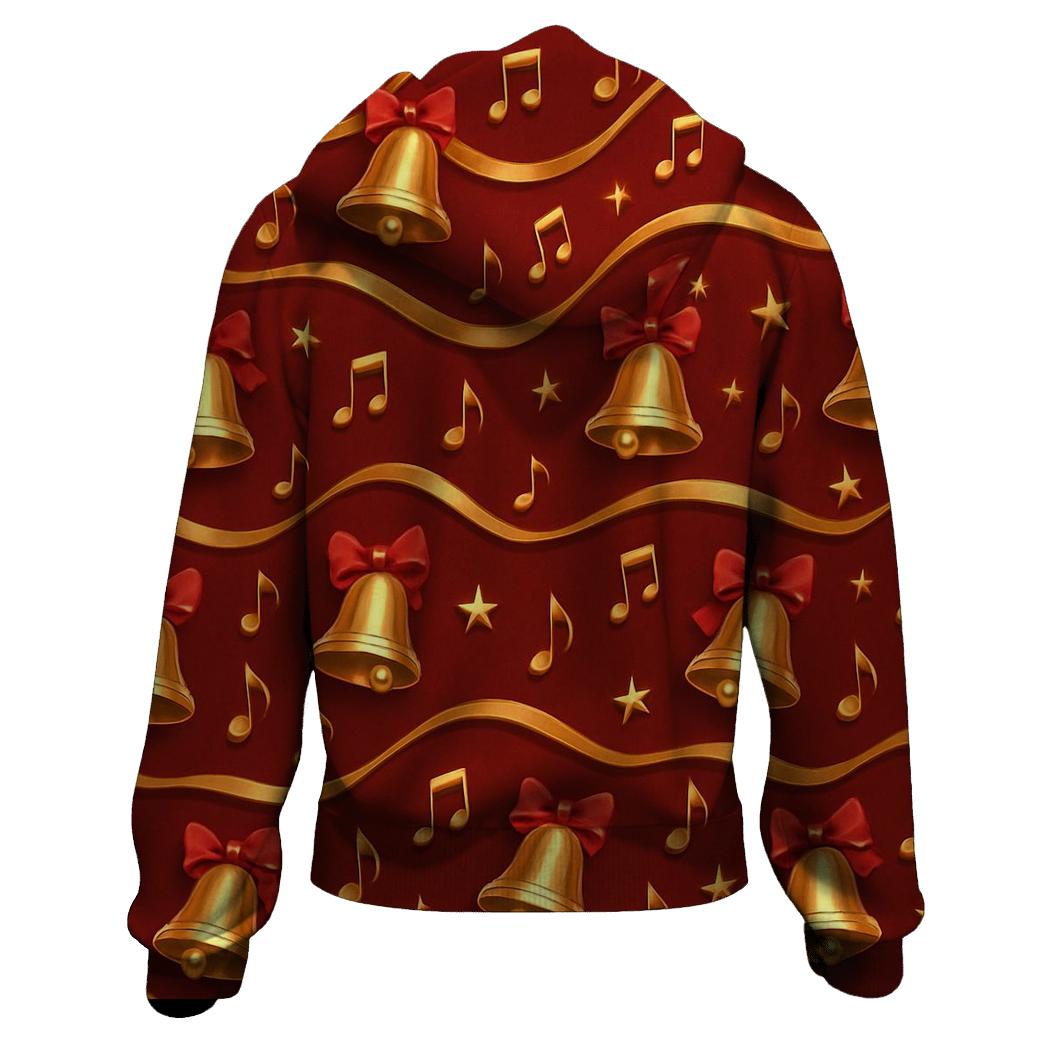 Golden Bell Wave On Deep Crimson custom hoodies