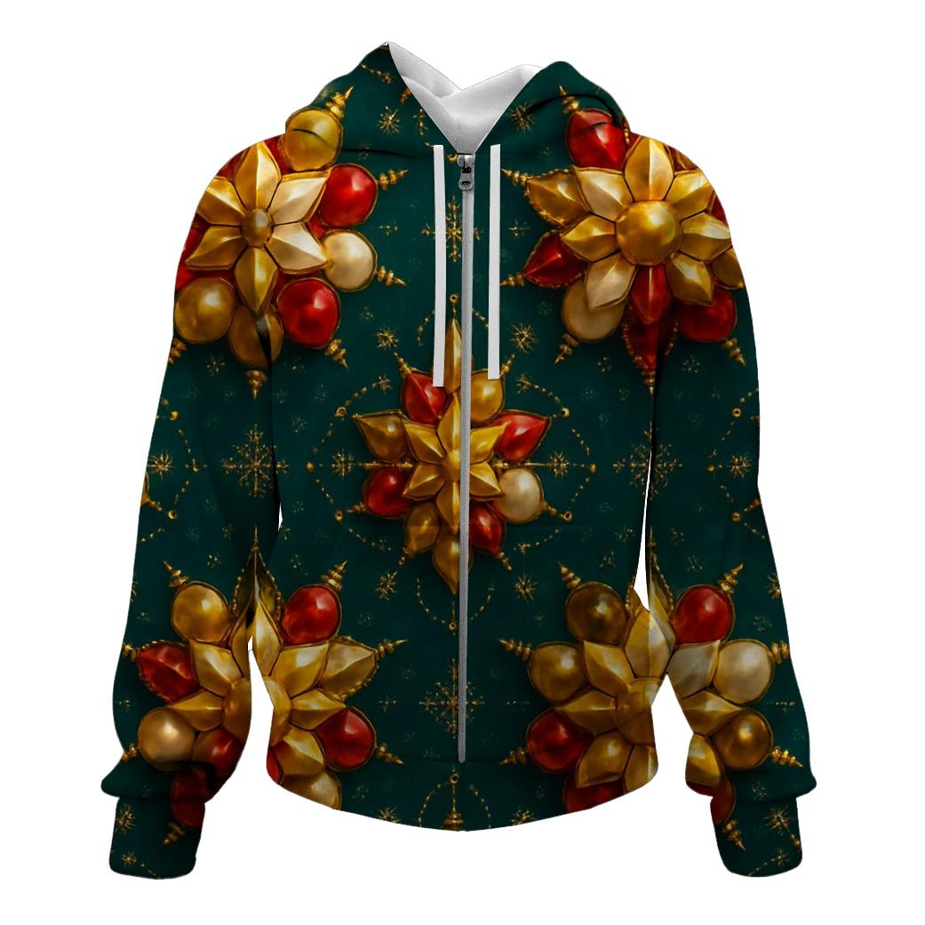 Christmas Bauble Kaleidoscope On Midnight Teal custom hoodies