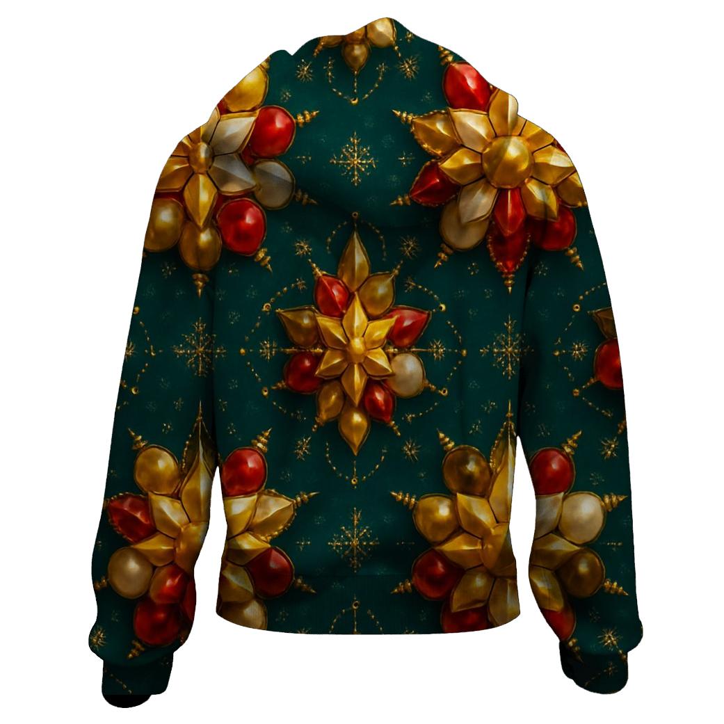Christmas Bauble Kaleidoscope On Midnight Teal custom hoodies