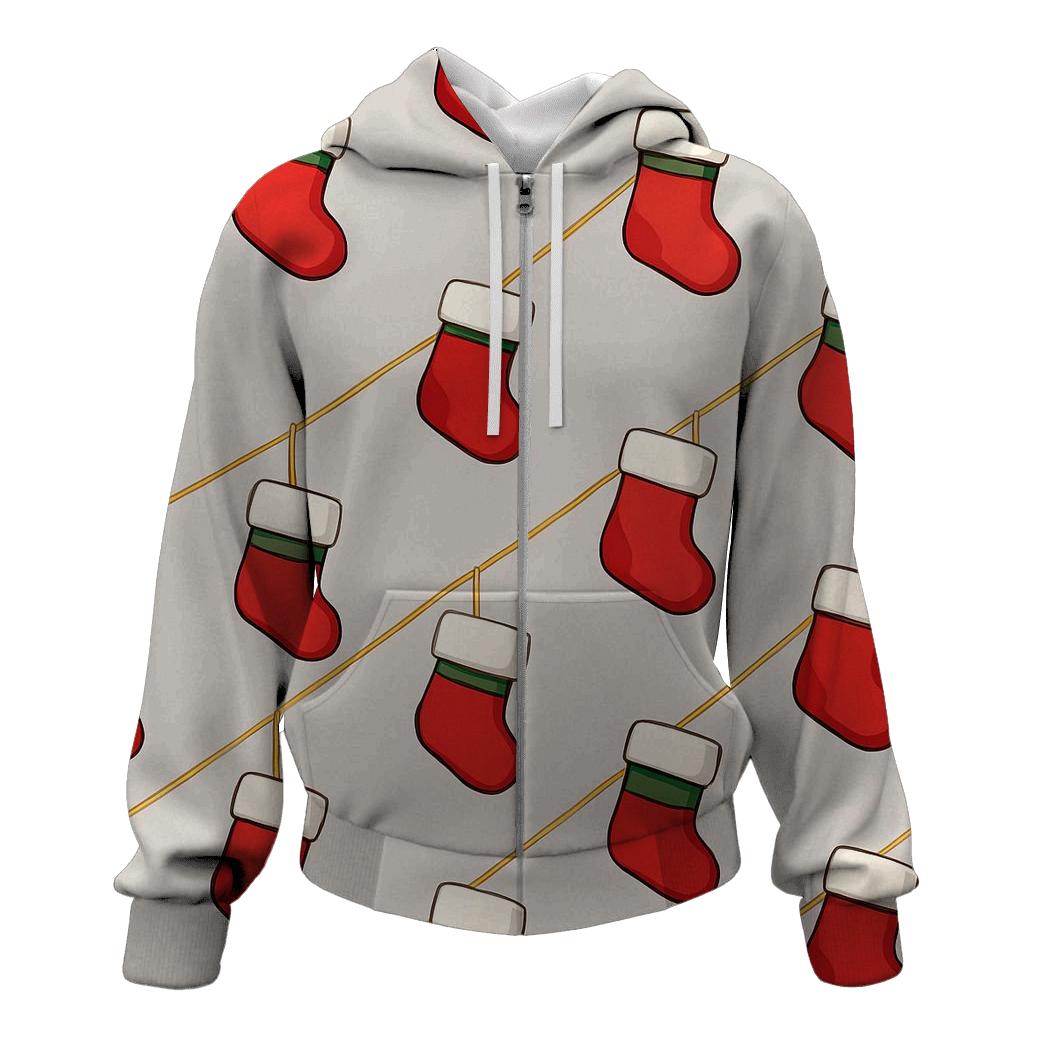 Stocking Garland Diagonal Scatter On Soft Gray hoodies fashion