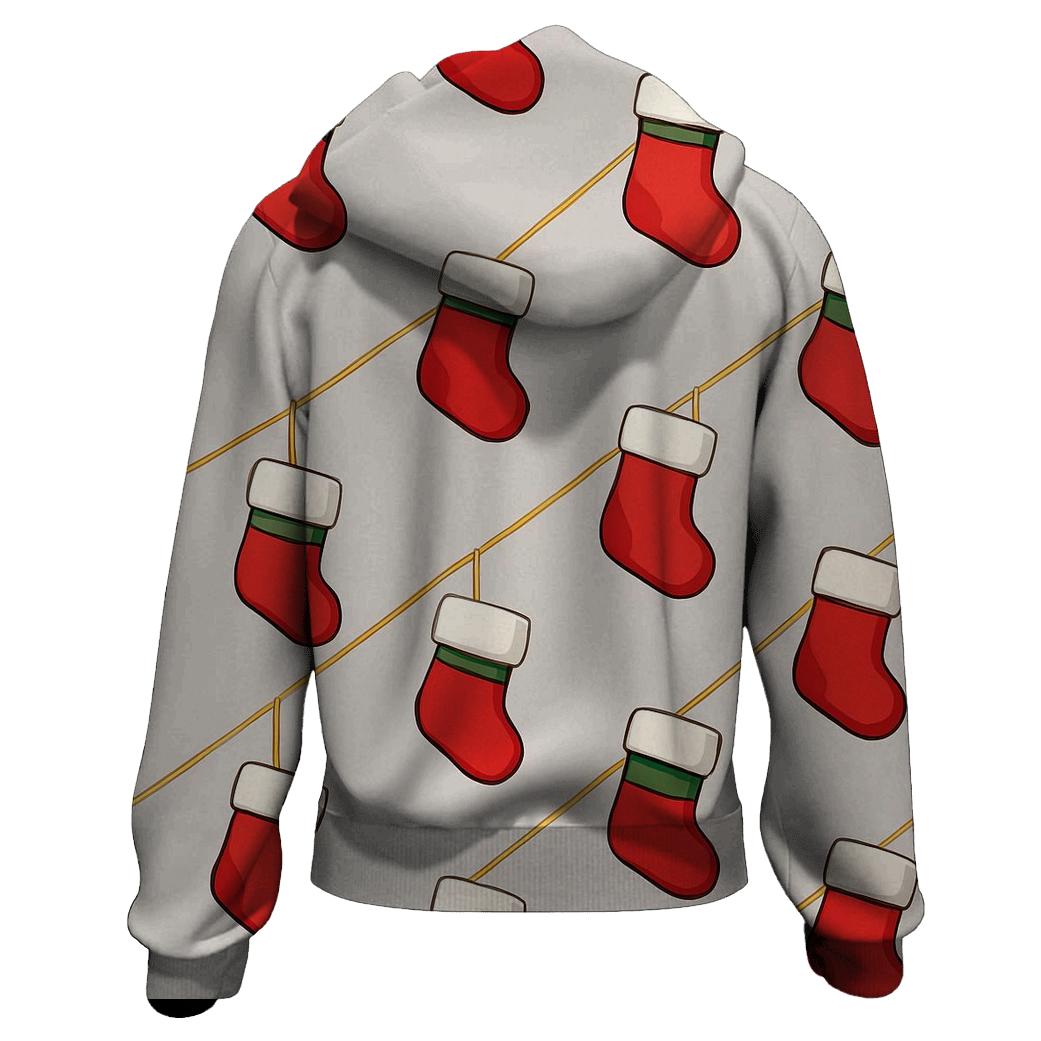 Stocking Garland Diagonal Scatter On Soft Gray hoodies fashion