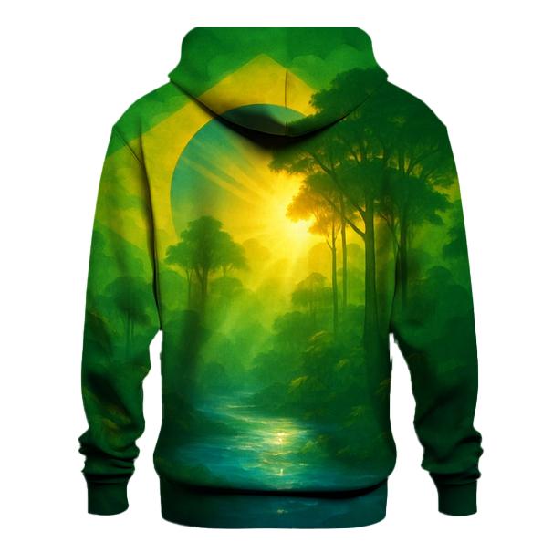 Brazilian Flag Jungle Light Abstract graphic hoodies