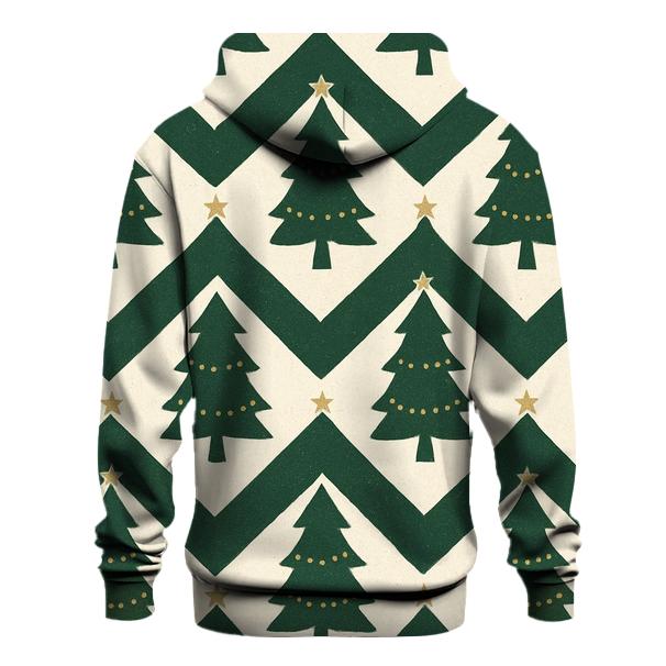 Emerald Fir Tree Chevron On Snowy Ground graphic hoodies