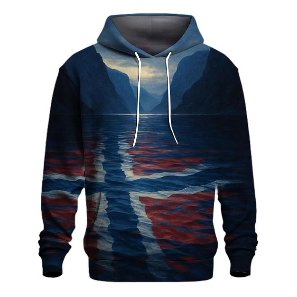 Norwegian Flag Fjord Reflections pullover hoodies