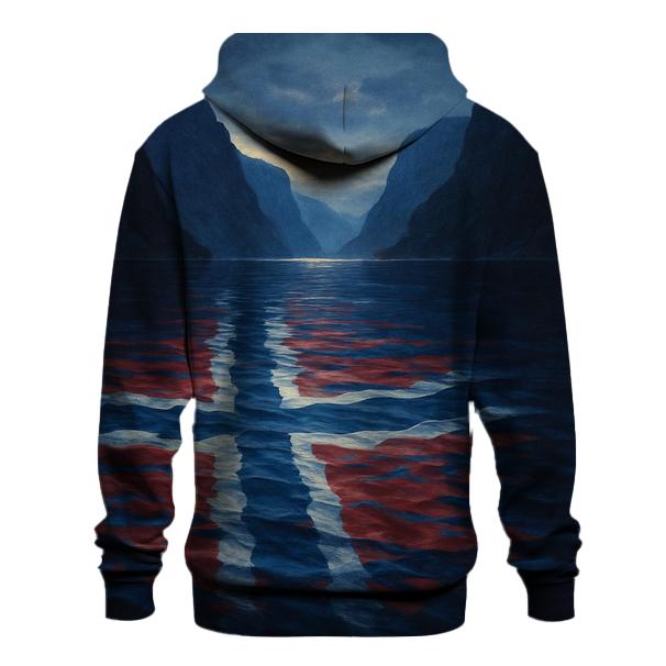 Norwegian Flag Fjord Reflections pullover hoodies
