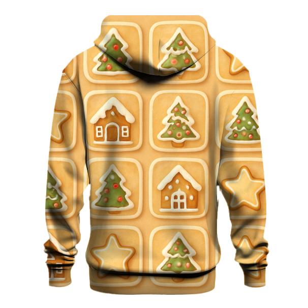 Gingerbread Village Tiles On Warm Beige heavyweight hoodies