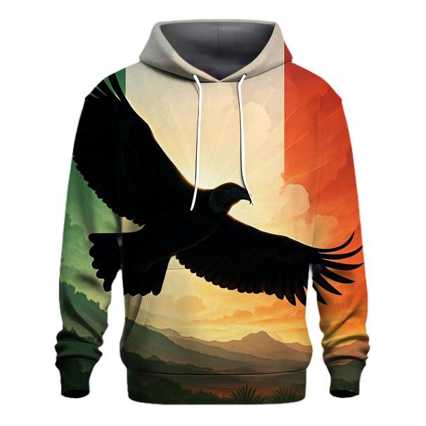 Mexican Flag Mountain Condor Silhouette premium hoodies