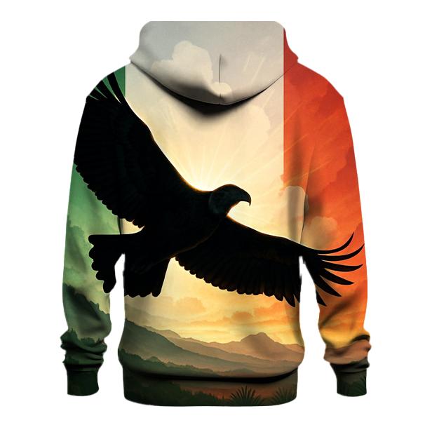 Mexican Flag Mountain Condor Silhouette premium hoodies