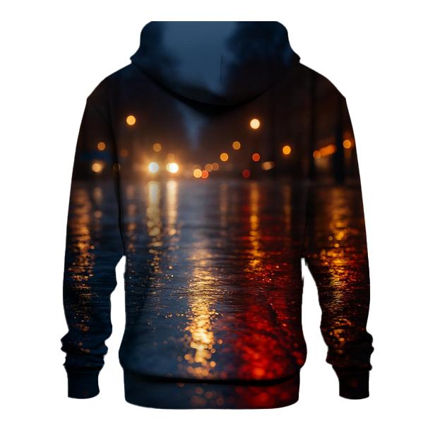 French Flag Rainy Paris Reflection heavyweight hoodies