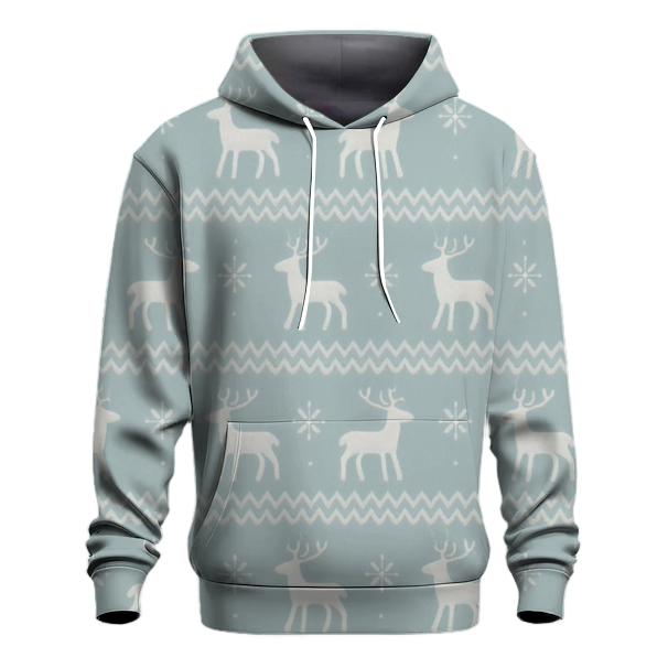 Nordic Reindeer Stripe On Icy Blue hoodie styles