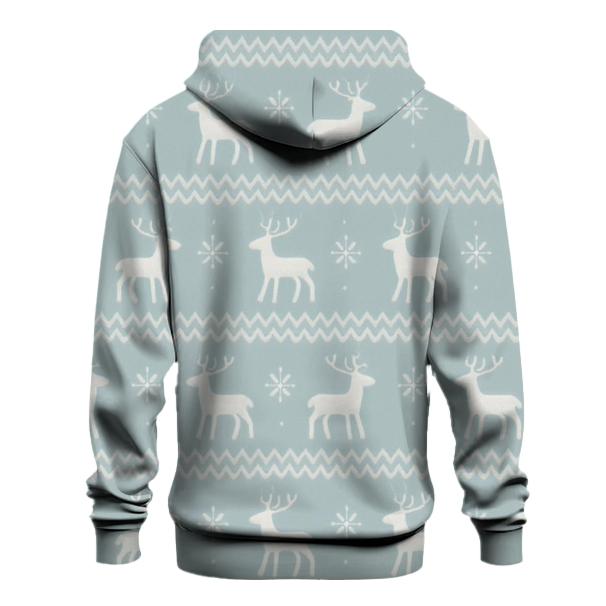 Nordic Reindeer Stripe On Icy Blue hoodie styles