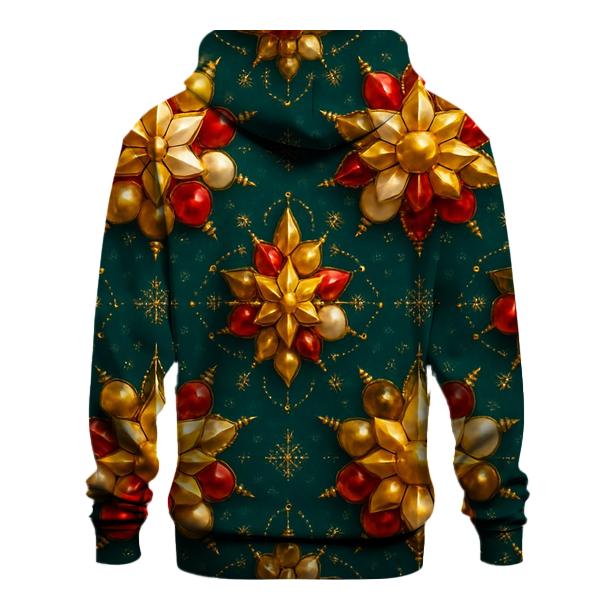 Christmas Bauble Kaleidoscope On Midnight Teal zip-up hoodies