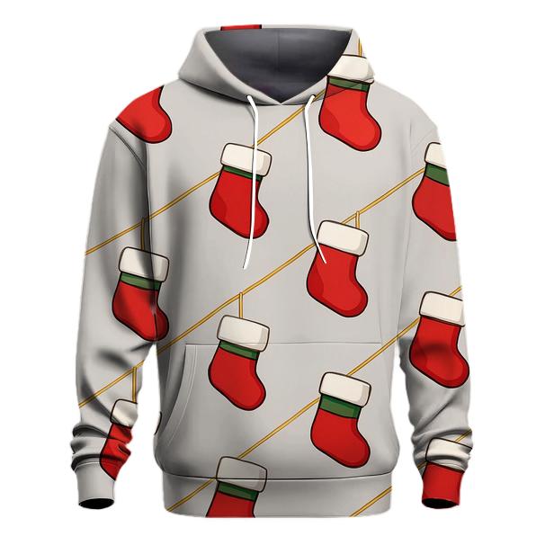 Stocking Garland Diagonal Scatter On Soft Gray hoodie trends
