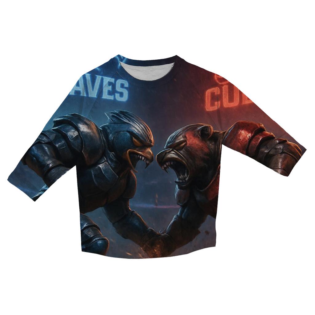 Gridiron Thunder Clash Braves Vs Cubs personalized 3/4 sleeve tees