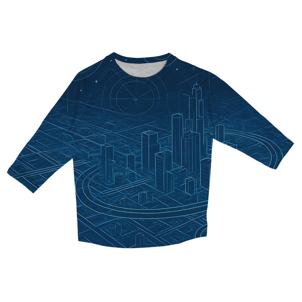 Celestial Blueprint City trendy 3/4 sleeve tops