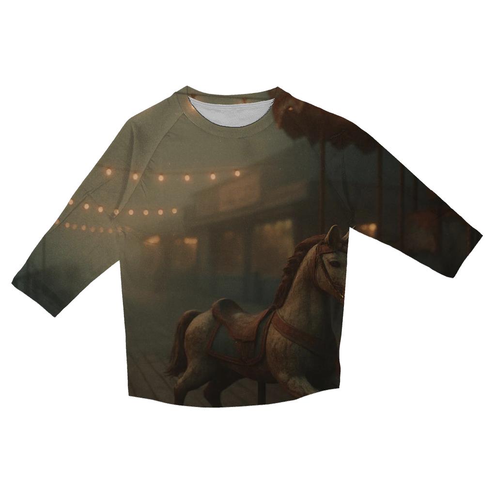 Rusty Boardwalk Carnival Night casual three quarter sleeve shirts