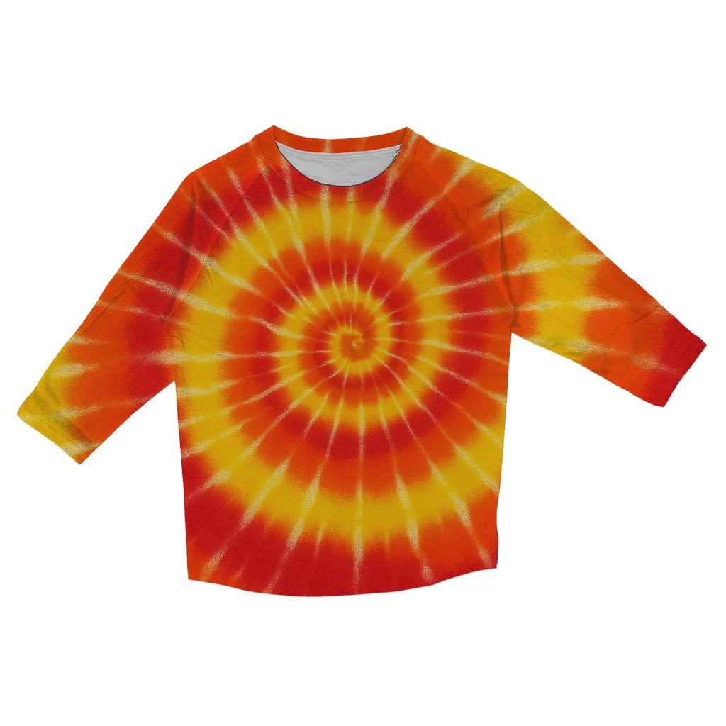 Citrus Spiral Burst Panel casual three quarter sleeve shirts