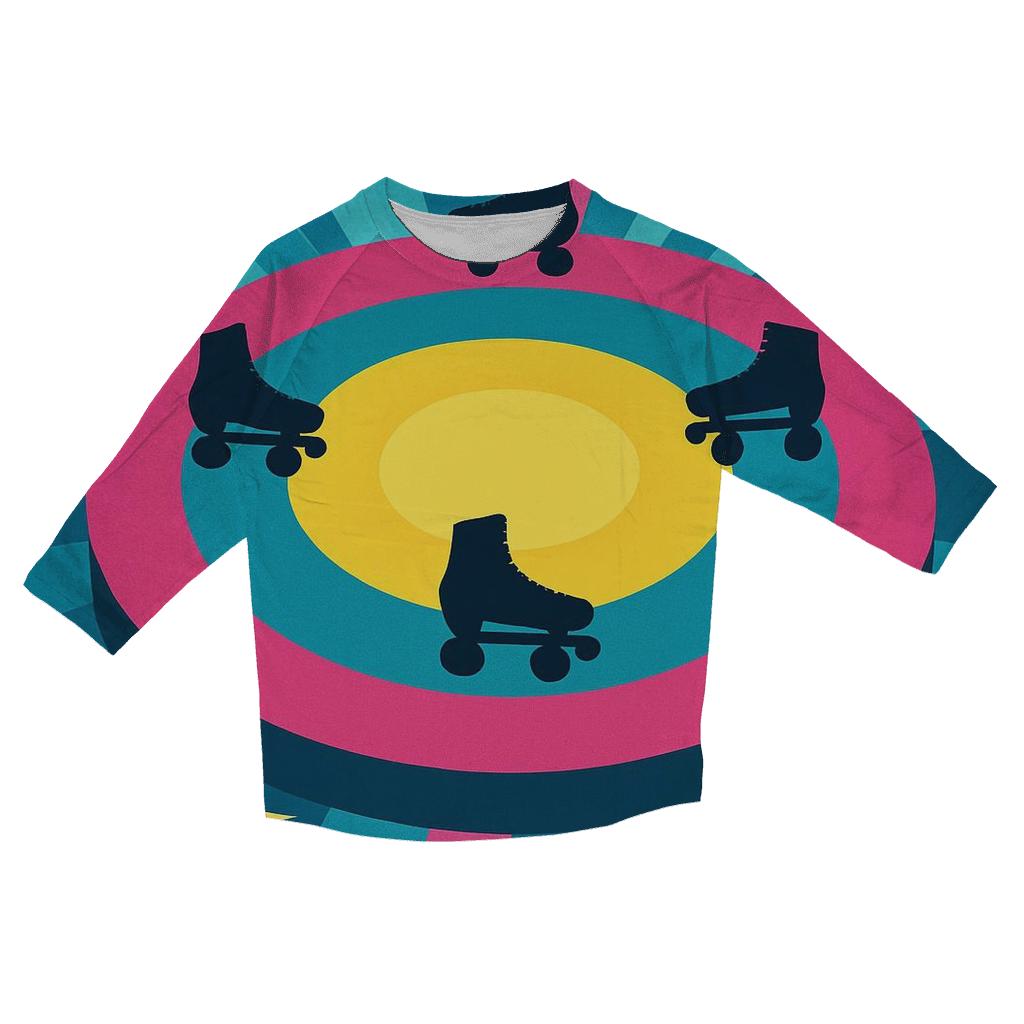 Neon Roller Disco Lights fashion 3/4 sleeve shirts