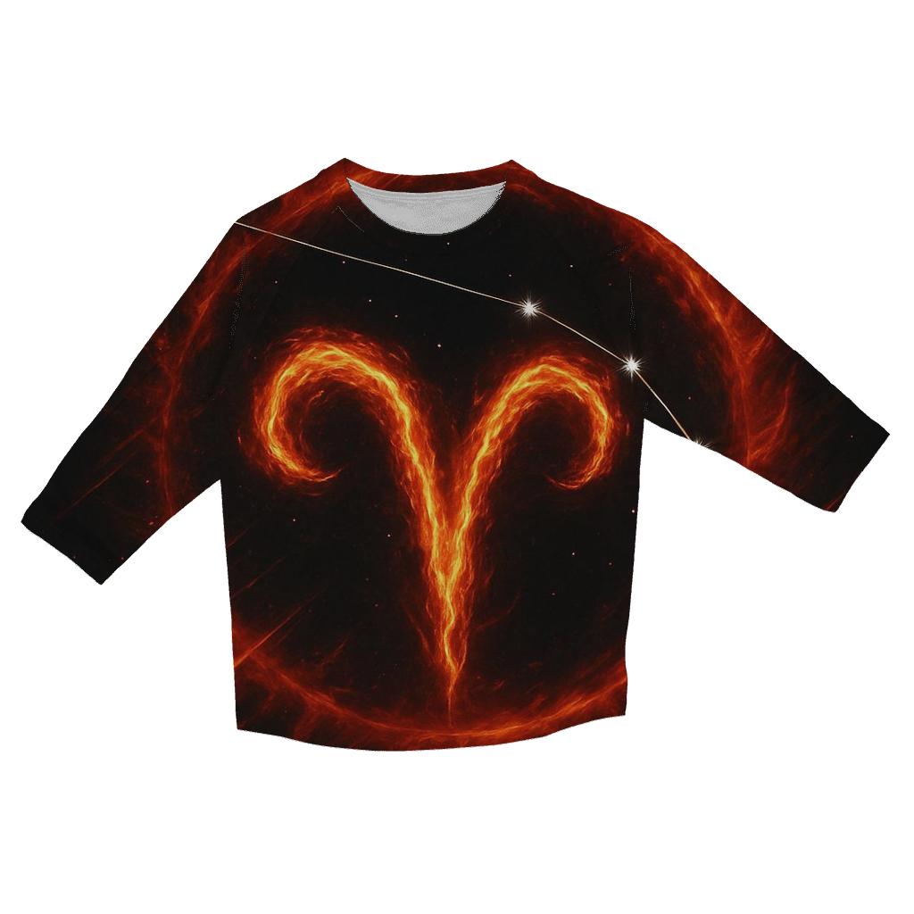 Aries Solar Fire Sigil personalized 3/4 sleeve tees