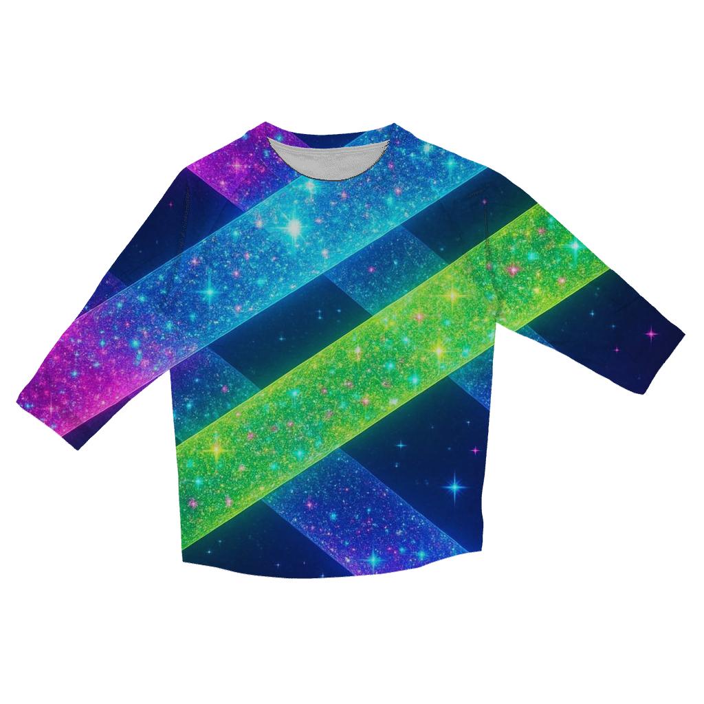 Neon Prism Mirage personalized 3/4 sleeve tees