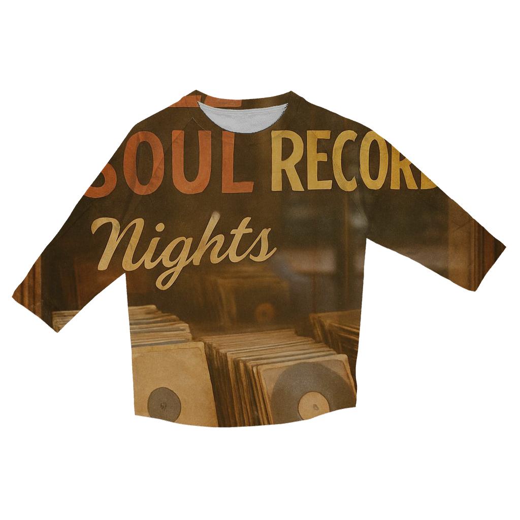 Vintage Record Store Window Display designer 3/4 sleeve blouses