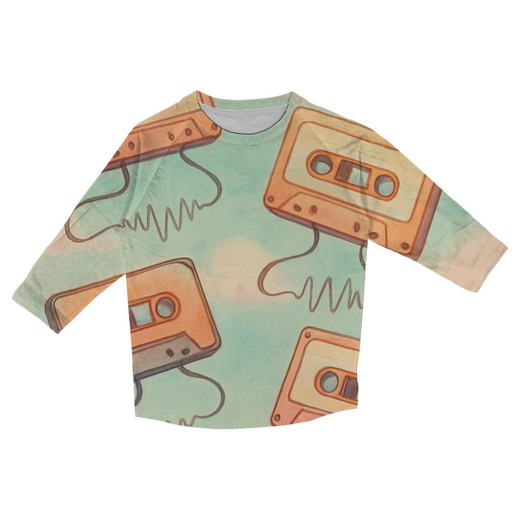 Pastel Cassette Daydream casual three quarter sleeve shirts
