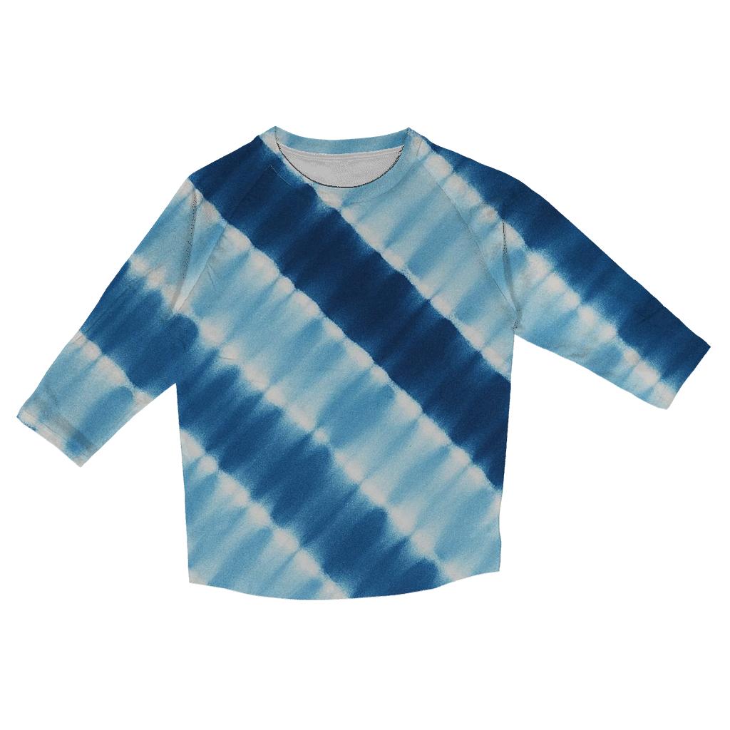 Indigo Arashi Rainfall Stripes cotton quarter sleeve shirts