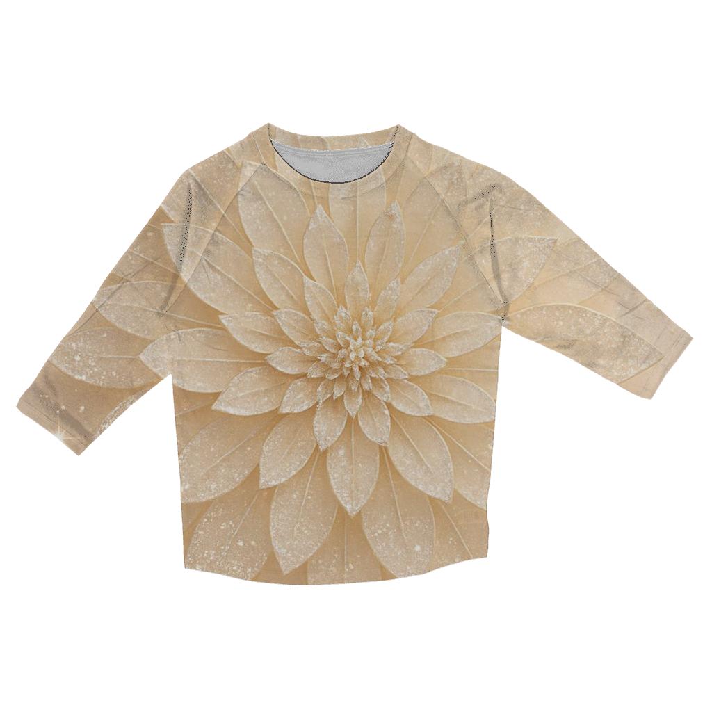 Champagne Crystal Bloom printed three quarter sleeve shirts